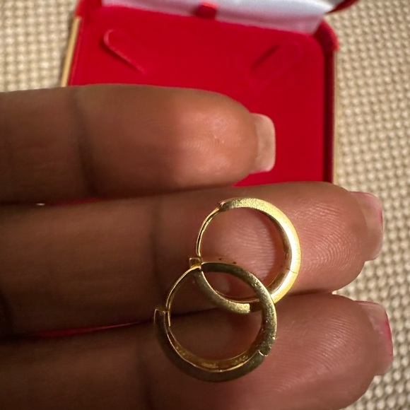 21kk solid gold hoops - Picture 4 of 6